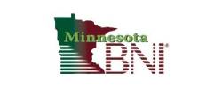 Logo of Minnesota BNI featuring state outline and text.