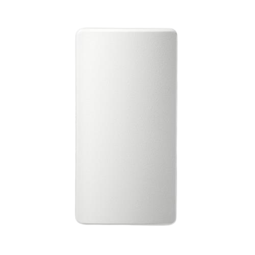 A plain white rectangular object with rounded edges.